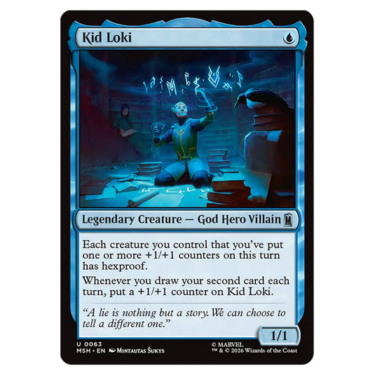Kid Loki 0063 card from the Magic The Gathering set Marvel Super Heroes