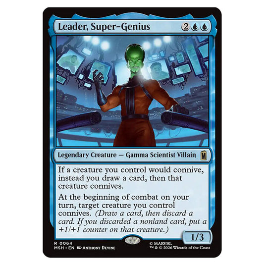 Leader, Super-Genius 0064 card from the Magic The Gathering set Marvel Super Heroes