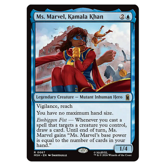Ms. Marvel, Kamala Khan 0067 card from the Magic The Gathering set Marvel Super Heroes