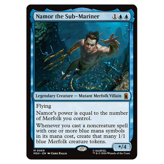 Namor the Sub-Mariner 0069 card from the Magic The Gathering set Marvel Super Heroes