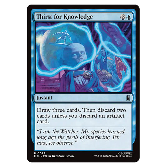 Thirst for Knowledge 0079 card from the Magic The Gathering set Marvel Super Heroes
