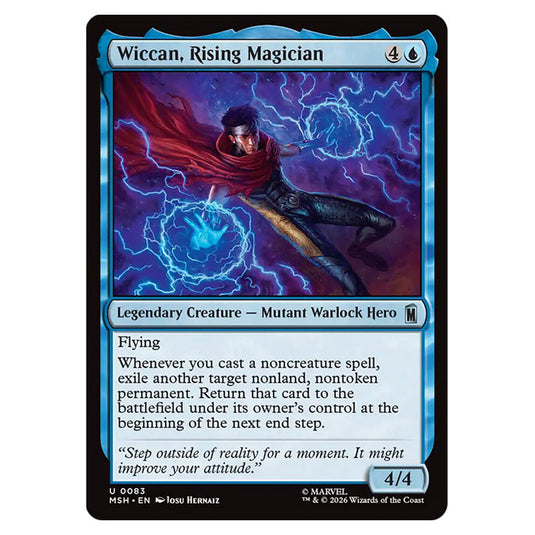 Wiccan, Rising Magician 0083 card from the Magic The Gathering set Marvel Super Heroes