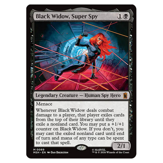 Black Widow, Super Spy 0089 card from the Magic The Gathering set Marvel Super Heroes