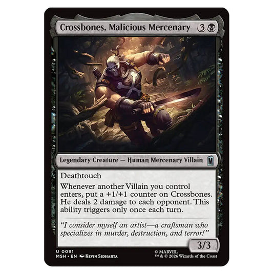 Crossbones, Malicious Mercenary 0091 card from the Magic The Gathering set Marvel Super Heroes