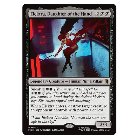 Elektra, Daughter of the Hand 0097 card from the Magic The Gathering set Marvel Super Heroes