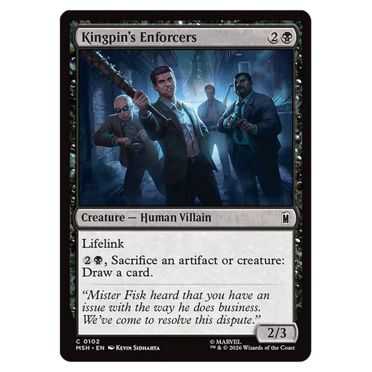 Kingpin's Enforcers 0102 card from the Magic The Gathering set Marvel Super Heroes