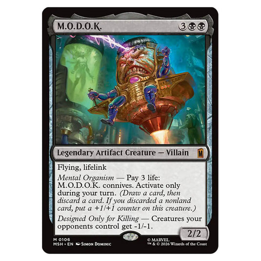 M.O.D.O.K. 0106 card from the Magic The Gathering set Marvel Super Heroes