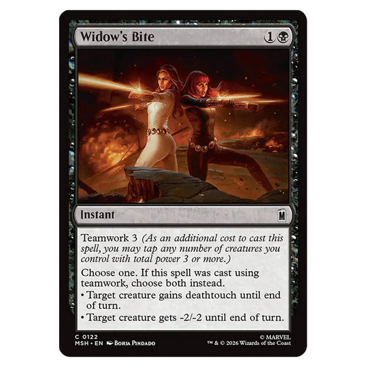 Widow's Bite 0122 card from the Magic The Gathering set Marvel Super Heroes