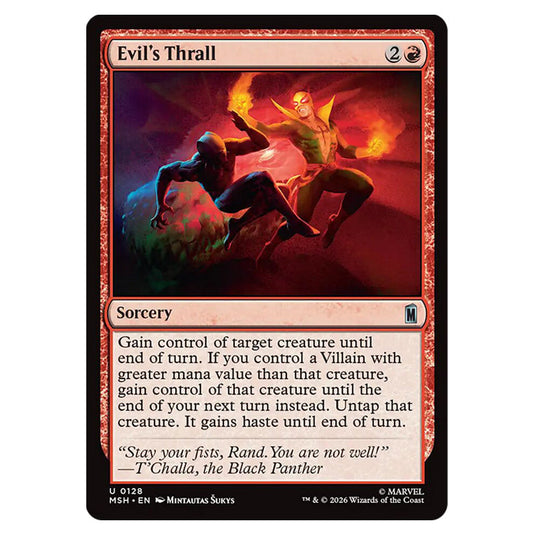 Evil's Thrall 0128 card from the Magic The Gathering set Marvel Super Heroes
