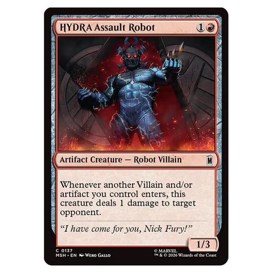 HYDRA Assault Robot 0137 card from the Magic The Gathering set Marvel Super Heroes