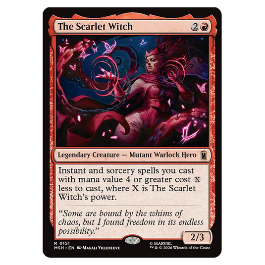 The Scarlet Witch 0151 card from the Magic The Gathering set Marvel Super Heroes