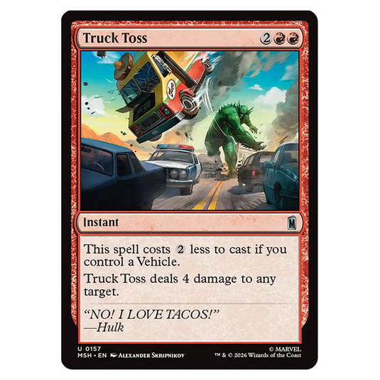Truck Toss 0157 card from the Magic The Gathering set Marvel Super Heroes