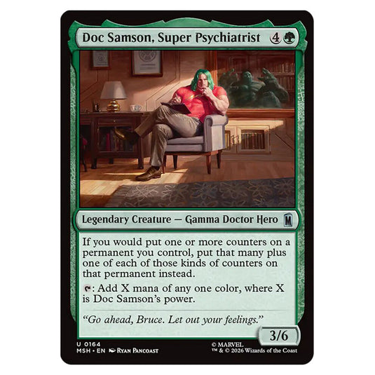 Doc Samson, Super Psychiatrist 0164 card from the Magic The Gathering set Marvel Super Heroes