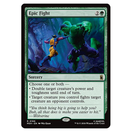Epic Fight 0166 card from the Magic The Gathering set Marvel Super Heroes