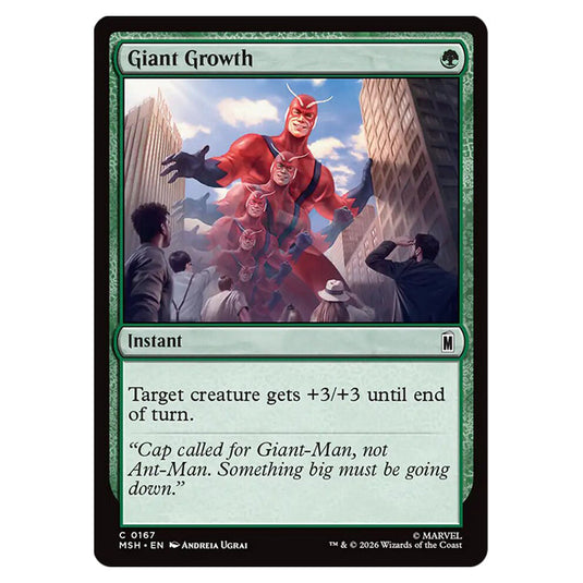 Giant Growth 0167 card from the Magic The Gathering set Marvel Super Heroes