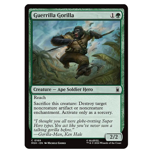 Guerrilla Gorilla 0169 card from the Magic The Gathering set Marvel Super Heroes