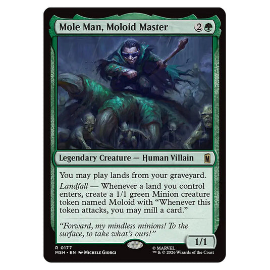 Mole Man, Moloid Master 0177 card from the Magic The Gathering set Marvel Super Heroes