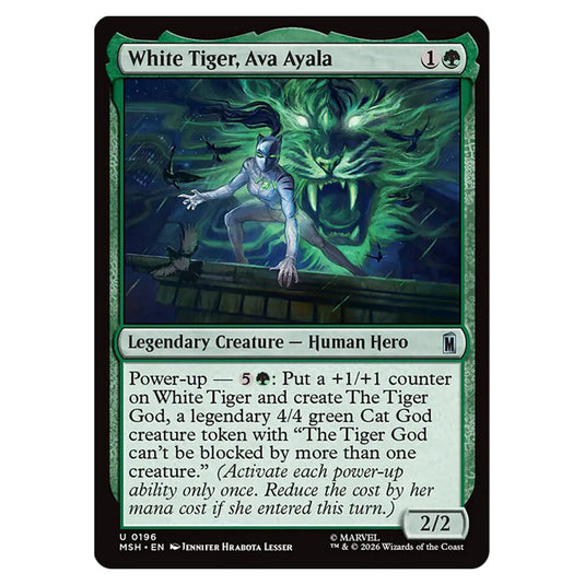 White Tiger, Ava Ayala 0196 card from the Magic The Gathering set Marvel Super Heroes