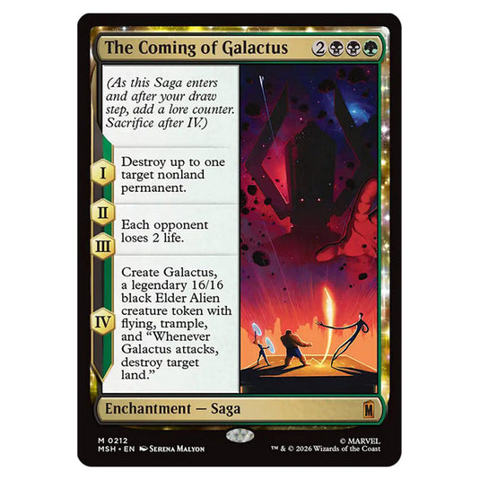 The Coming of Galactus 0212 card from the Magic The Gathering set Marvel Super Heroes