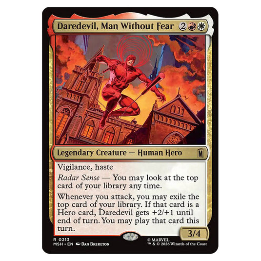 Daredevil, Man Without Fear 0213 card from the Magic The Gathering set Marvel Super Heroes