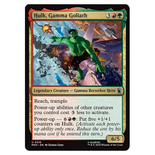 Hulk, Gamma Goliath 0215 card from the Magic The Gathering set Marvel Super Heroes