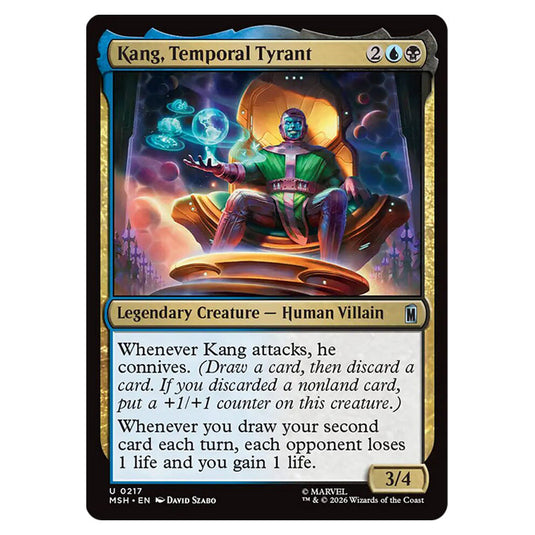 Kang, Temporal Tyrant 0217 card from the Magic The Gathering set Marvel Super Heroes