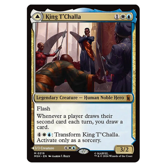 King T'Challa // Black Panther, Hope Enduring 0219 card from the Magic The Gathering set Marvel Super Heroes