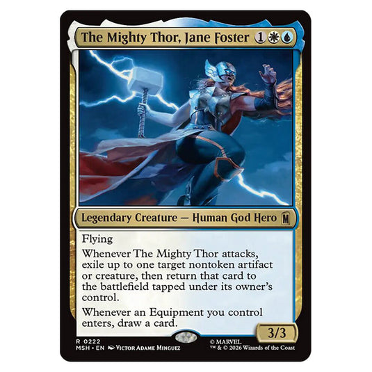The Mighty Thor, Jane Foster 0222 card from the Magic The Gathering set Marvel Super Heroes