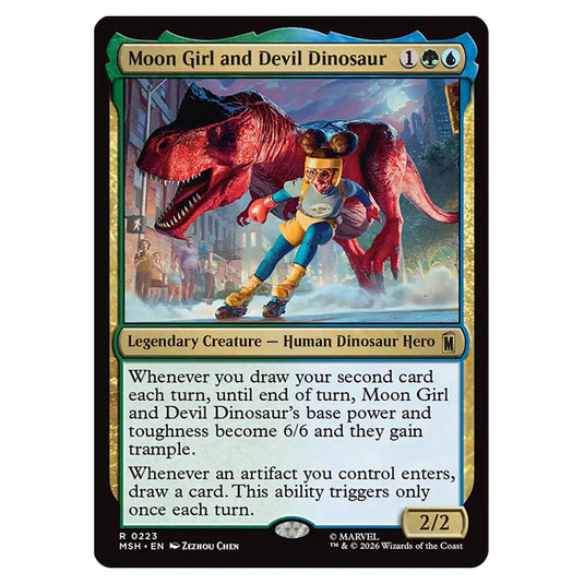 Moon Girl and Devil Dinosaur 0223 card from the Magic The Gathering set Marvel Super Heroes