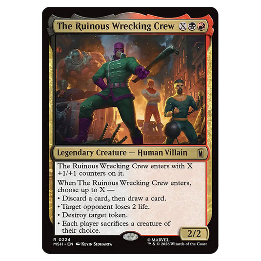 The Ruinous Wrecking Crew 0224 card from the Magic The Gathering set Marvel Super Heroes