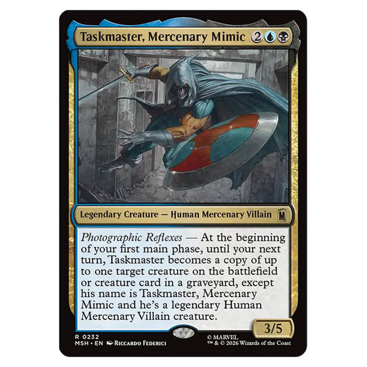 Taskmaster, Mercenary Mimic 0232 card from the Magic The Gathering set Marvel Super Heroes