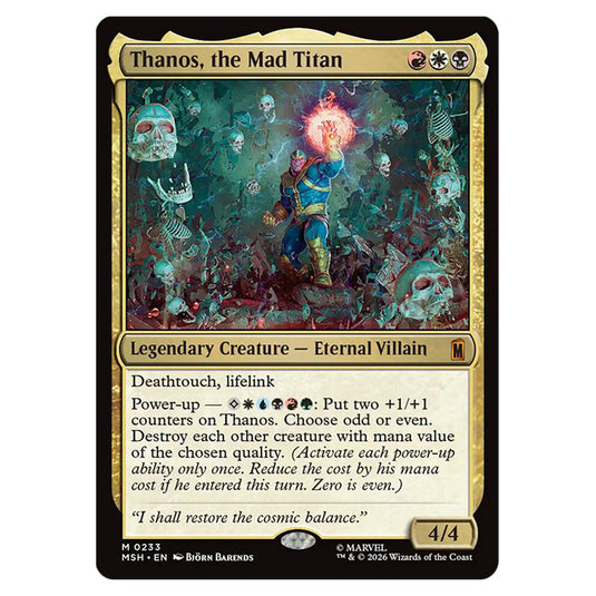 Thanos, the Mad Titan 0233 card from the Magic The Gathering set Marvel Super Heroes