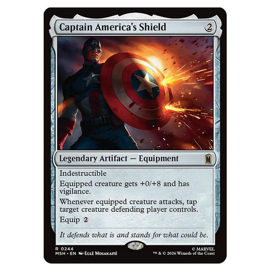 Captain America's Shield 0244 card from the Magic The Gathering set Marvel Super Heroes