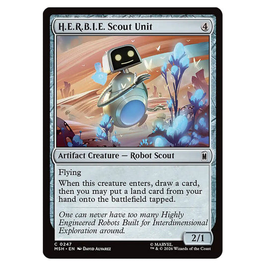 H.E.R.B.I.E. Scout Unit 0247 card from the Magic The Gathering set Marvel Super Heroes