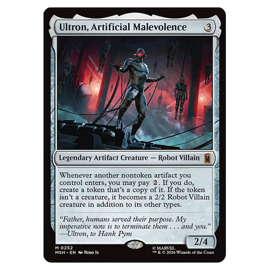 Ultron, Artificial Malevolence 0252 card from the Magic The Gathering set Marvel Super Heroes