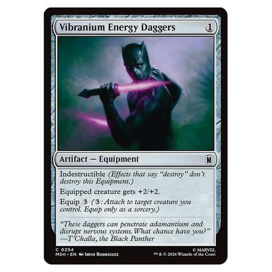 Vibranium Energy Daggers 0254 card from the Magic The Gathering set Marvel Super Heroes