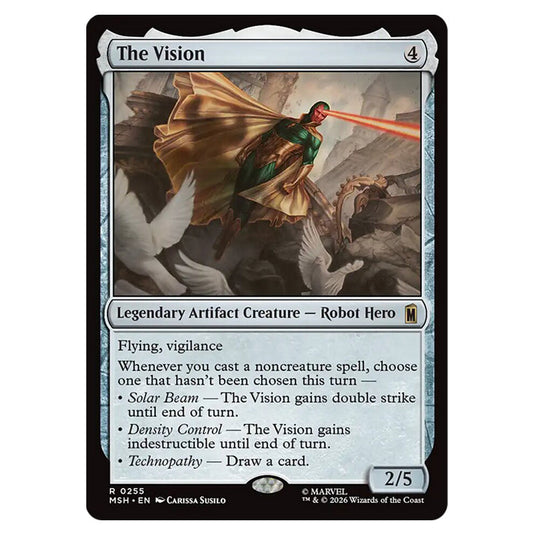 The Vision 0255 card from the Magic The Gathering set Marvel Super Heroes