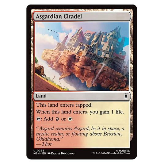 Asgardian Citadel 0258 card from the Magic The Gathering set Marvel Super Heroes