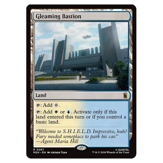 Gleaming Bastion 0267 card from the Magic The Gathering set Marvel Super Heroes