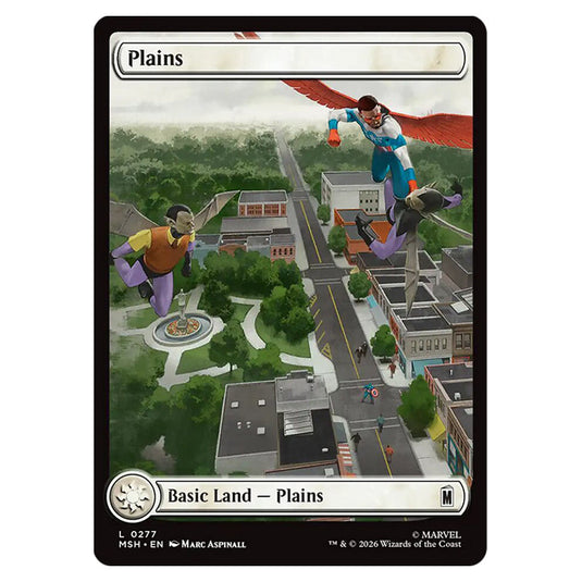Plains 0277 card from the Magic The Gathering set Marvel Super Heroes