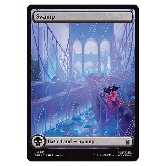 Swamp 0282 card from the Magic The Gathering set Marvel Super Heroes