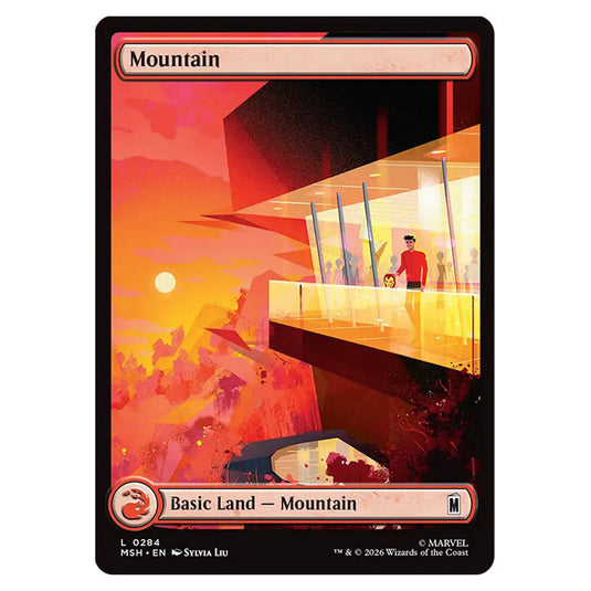 Mountain 0284 card from the Magic The Gathering set Marvel Super Heroes