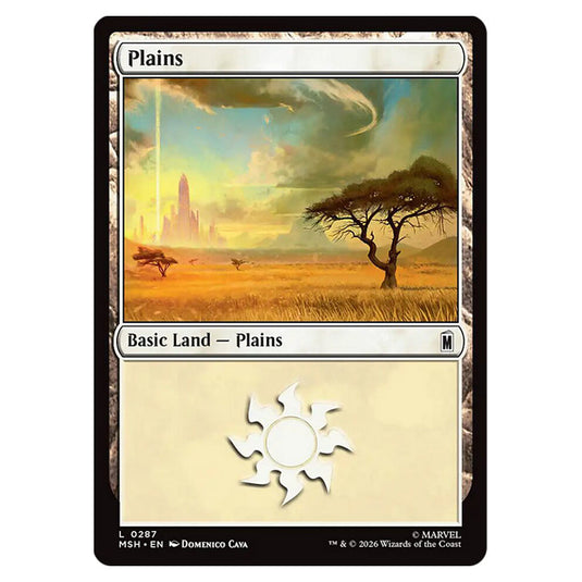 Plains 0287 card from the Magic The Gathering set Marvel Super Heroes
