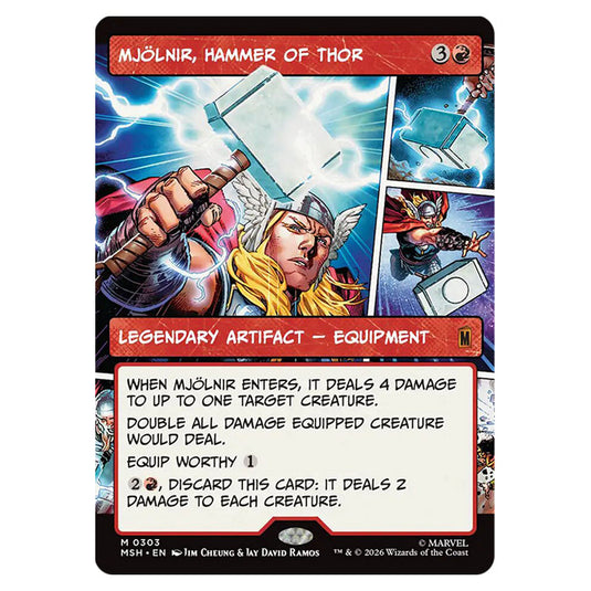 Mjölnir, Hammer of Thor 0303 card from the Magic The Gathering set Marvel Super Heroes