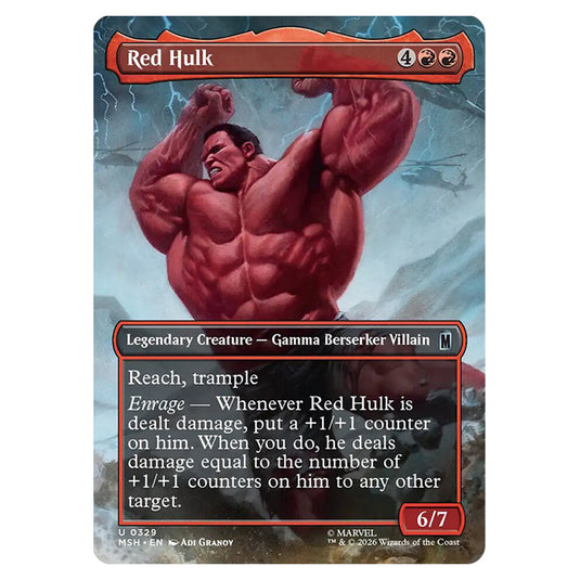 Red Hulk 0329 card from the Magic The Gathering set Marvel Super Heroes
