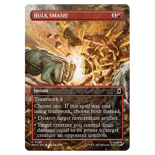 HULK SMASH! 0332 card from the Magic The Gathering set Marvel Super Heroes