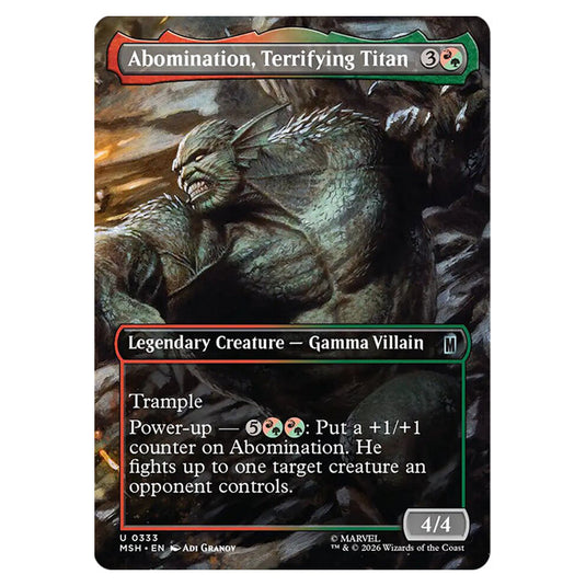 Abomination, Terrifying Titan 0333 card from the Magic The Gathering set Marvel Super Heroes
