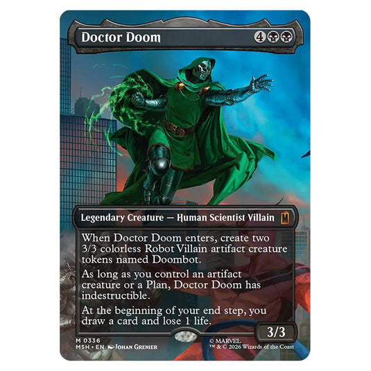 Doctor Doom 0336 card from the Magic The Gathering set Marvel Super Heroes