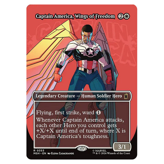 Captain America, Wings of Freedom 0353 card from the Magic The Gathering set Marvel Super Heroes