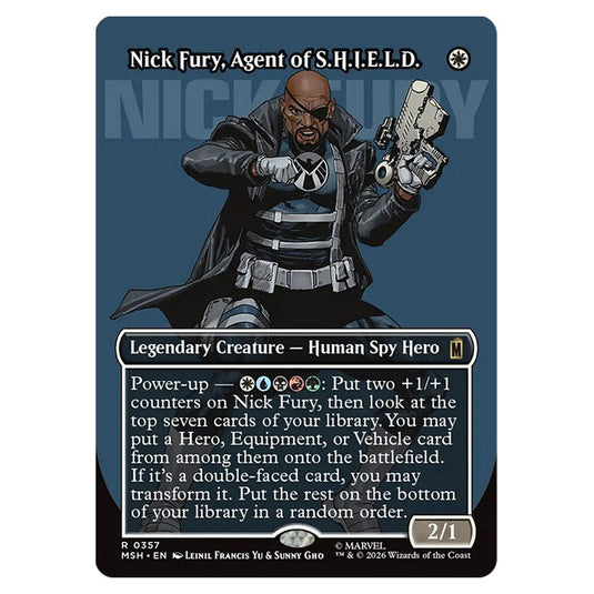Nick Fury, Agent of S.H.I.E.L.D. 0357 card from the Magic The Gathering set Marvel Super Heroes